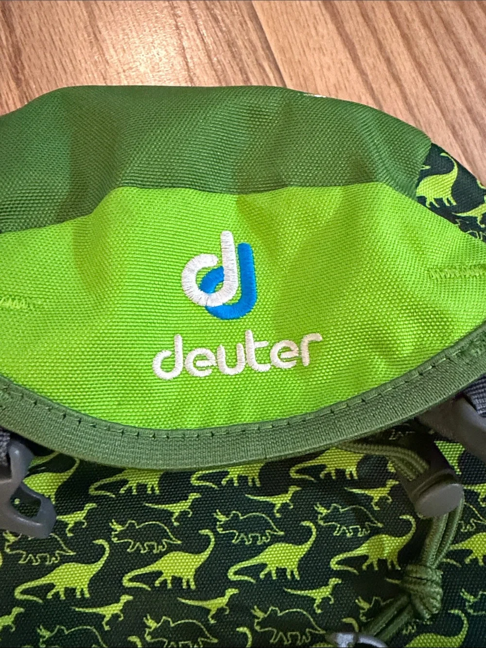Deuter Kids Green Dinosaur Backpack - Deuter Schmuse Bär